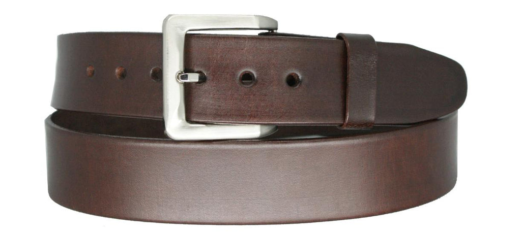 40mm leather dress belt, single-piece oiled leather belt with square buckle