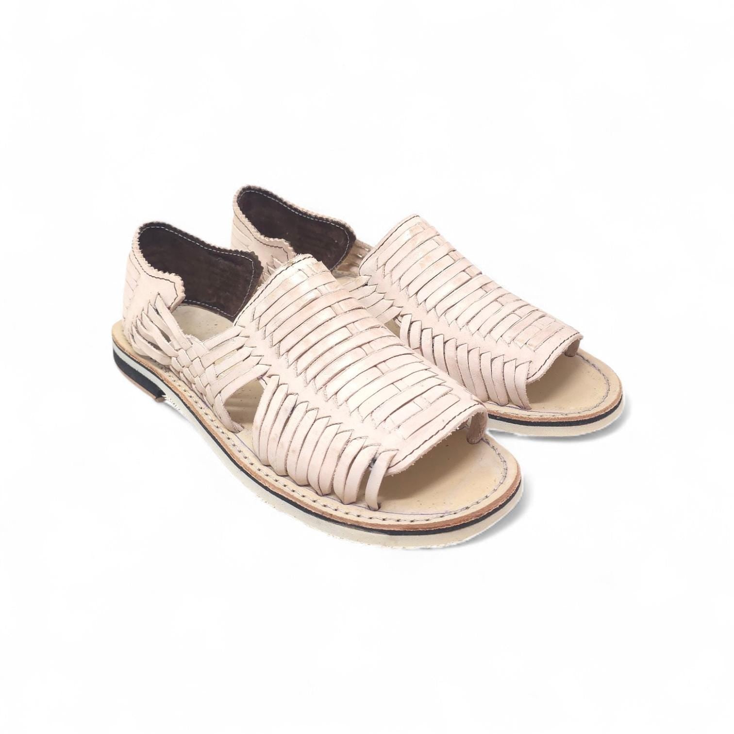 Men's Mexican Huaraches open toe natural genuine leather thin crepe sole made in Mexico