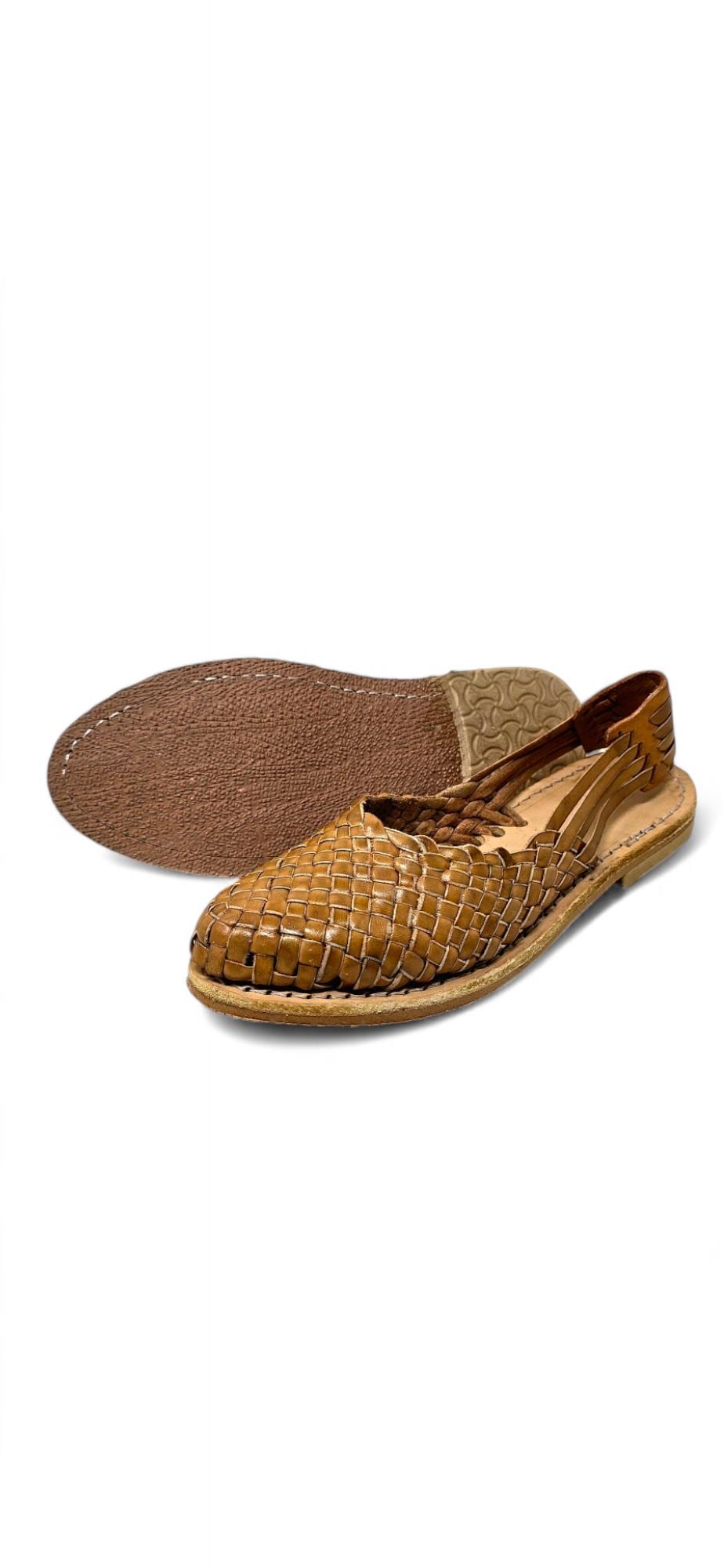 Woven leather huarache sandals for women, side view