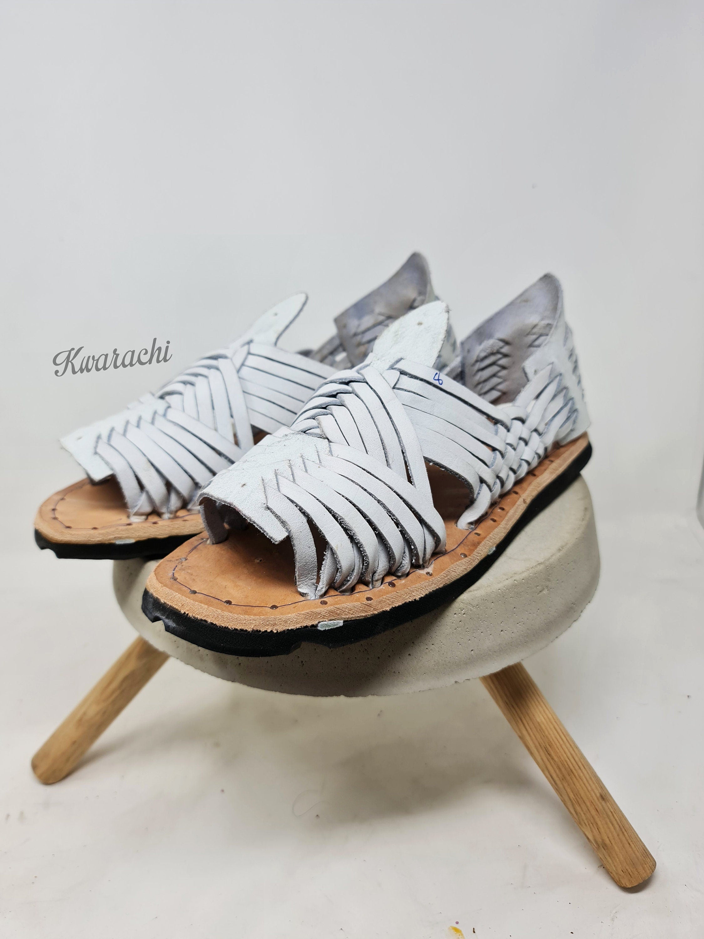 Men's white-strap Mexican huaraches