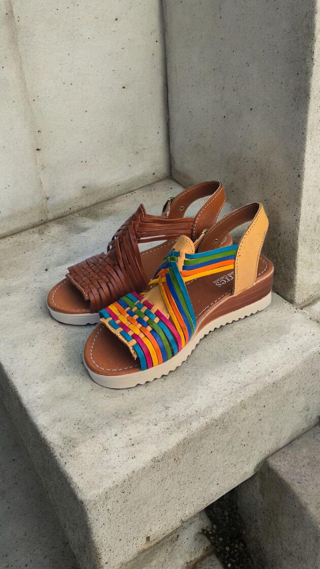 Women's handmade huaraches with lightweight platform - genuine leather, daily comfort