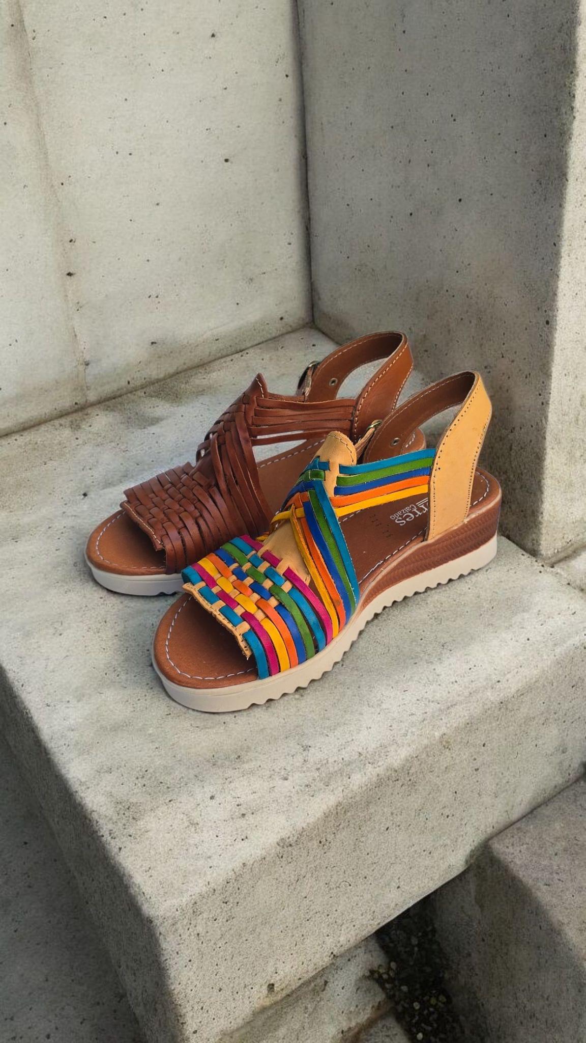 Women's handmade huaraches with lightweight platform - genuine leather, daily comfort