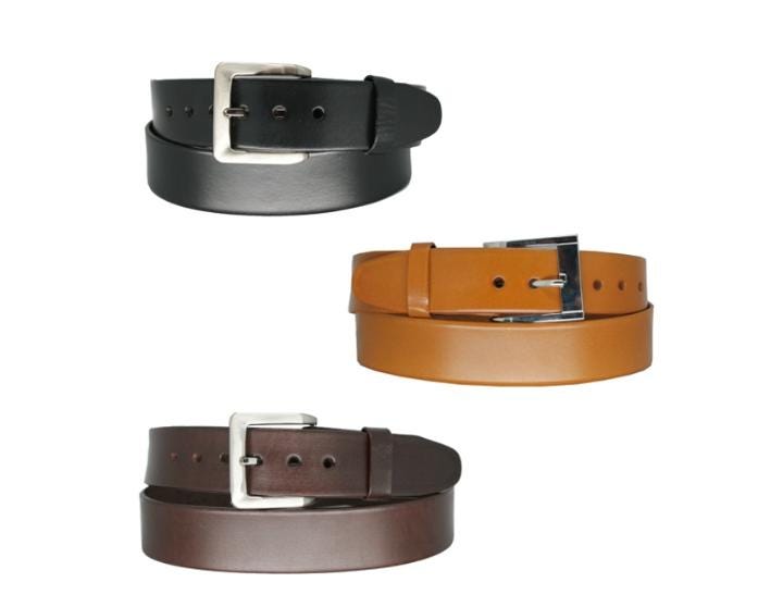 40mm leather dress belt, single-piece oiled leather belt with square buckle