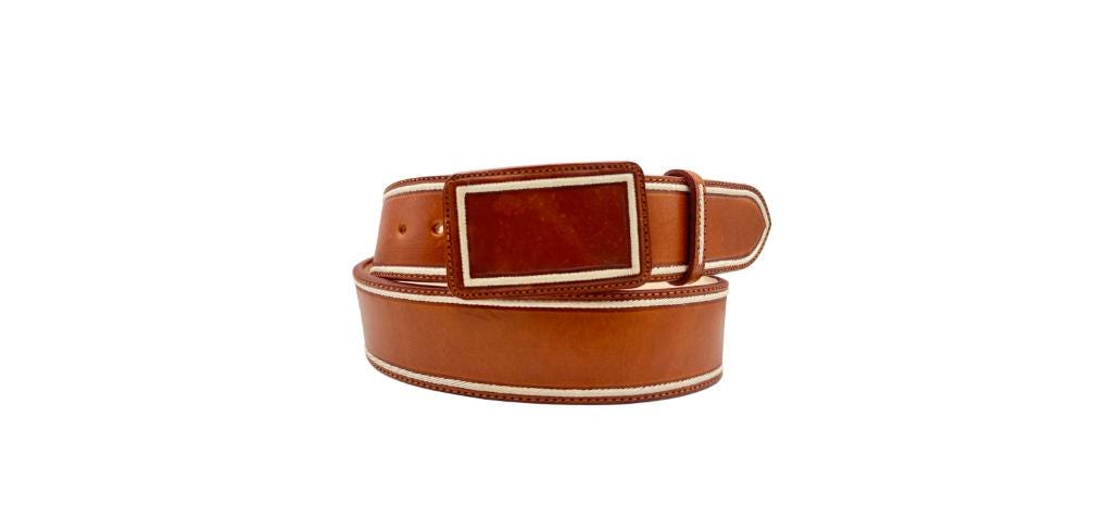 Men's artisanal piteado belt, made of cowhide, genuine handmade leather from Mexico, 50mm, black or honey. Authentic pita embroidery.