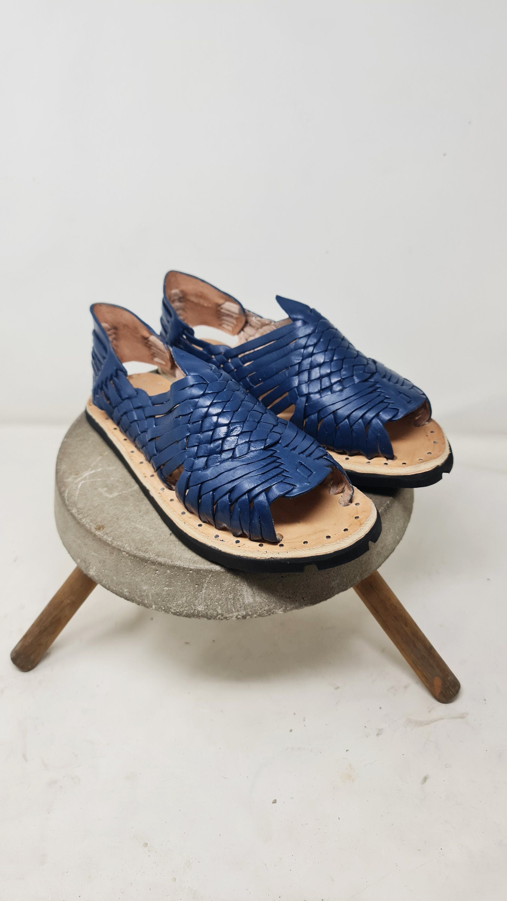 Men's Mexican Huaraches in Squadron Blue with Tire Sole | Shipped from Mexico