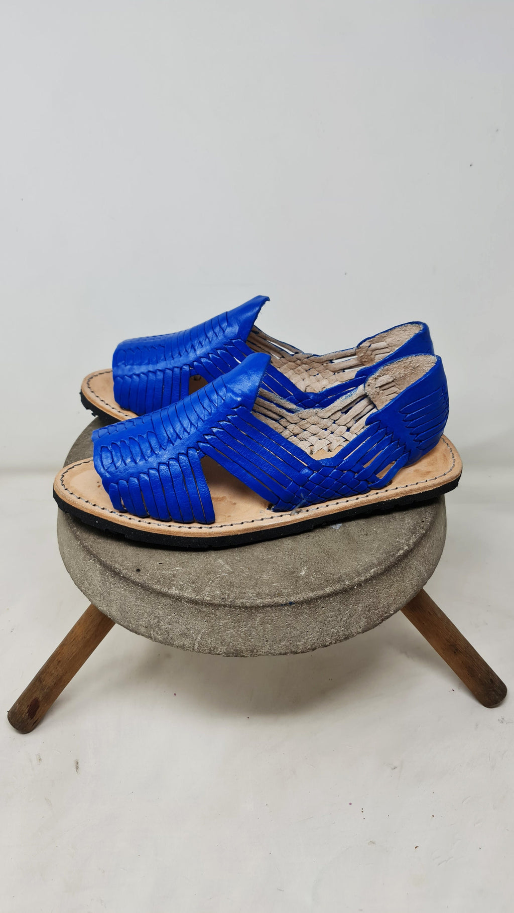 Exclusive Blue Mexican Huaraches for Men | Durable Rubber Sole | Authentic and Handmade from Mexico