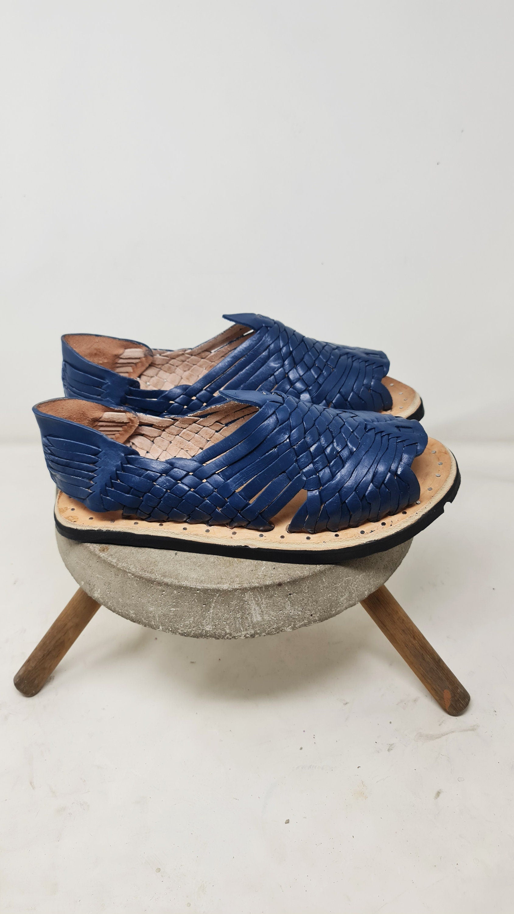 Huaraches Mexicanos de Hombre en Azul Squadron con Suela de Neumático | Enviados desde México