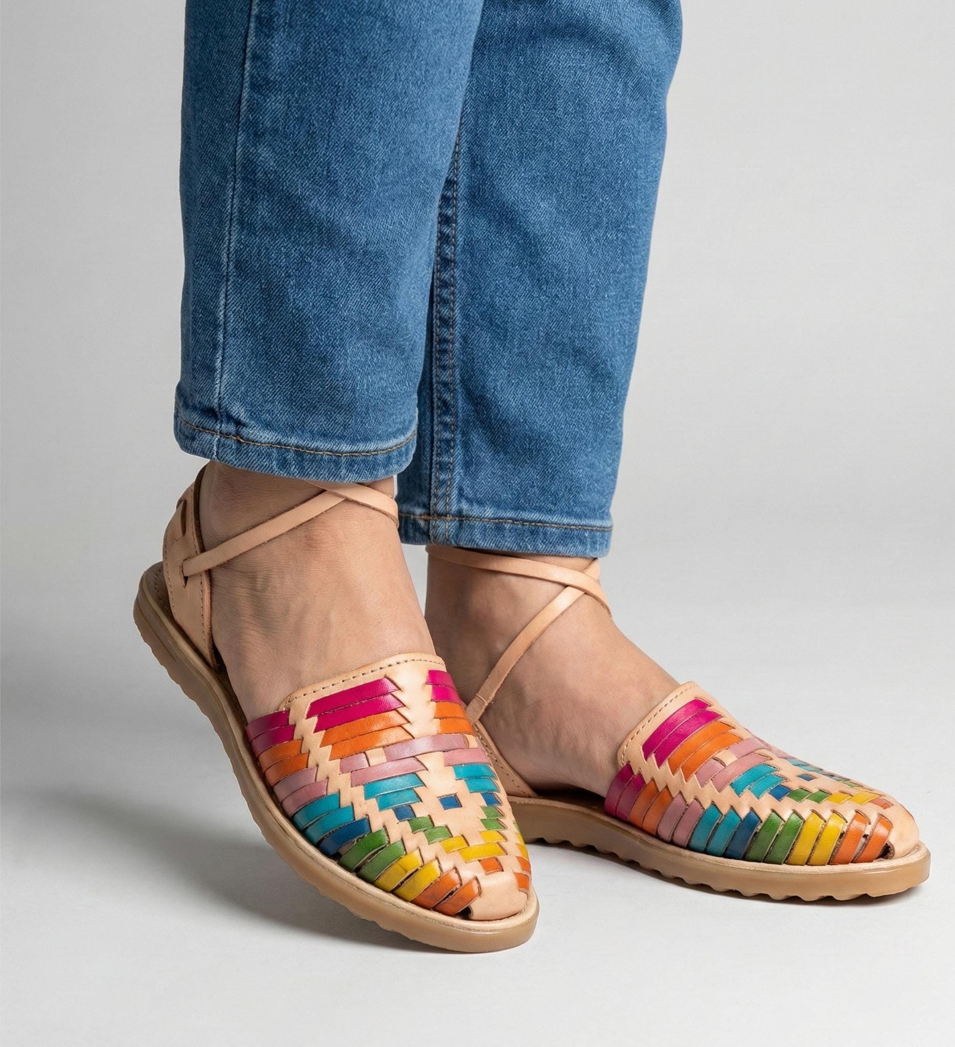 Artisan huaraches for women with straps – Handmade in Mexico, cool and comfortable, in colors, honey, or white