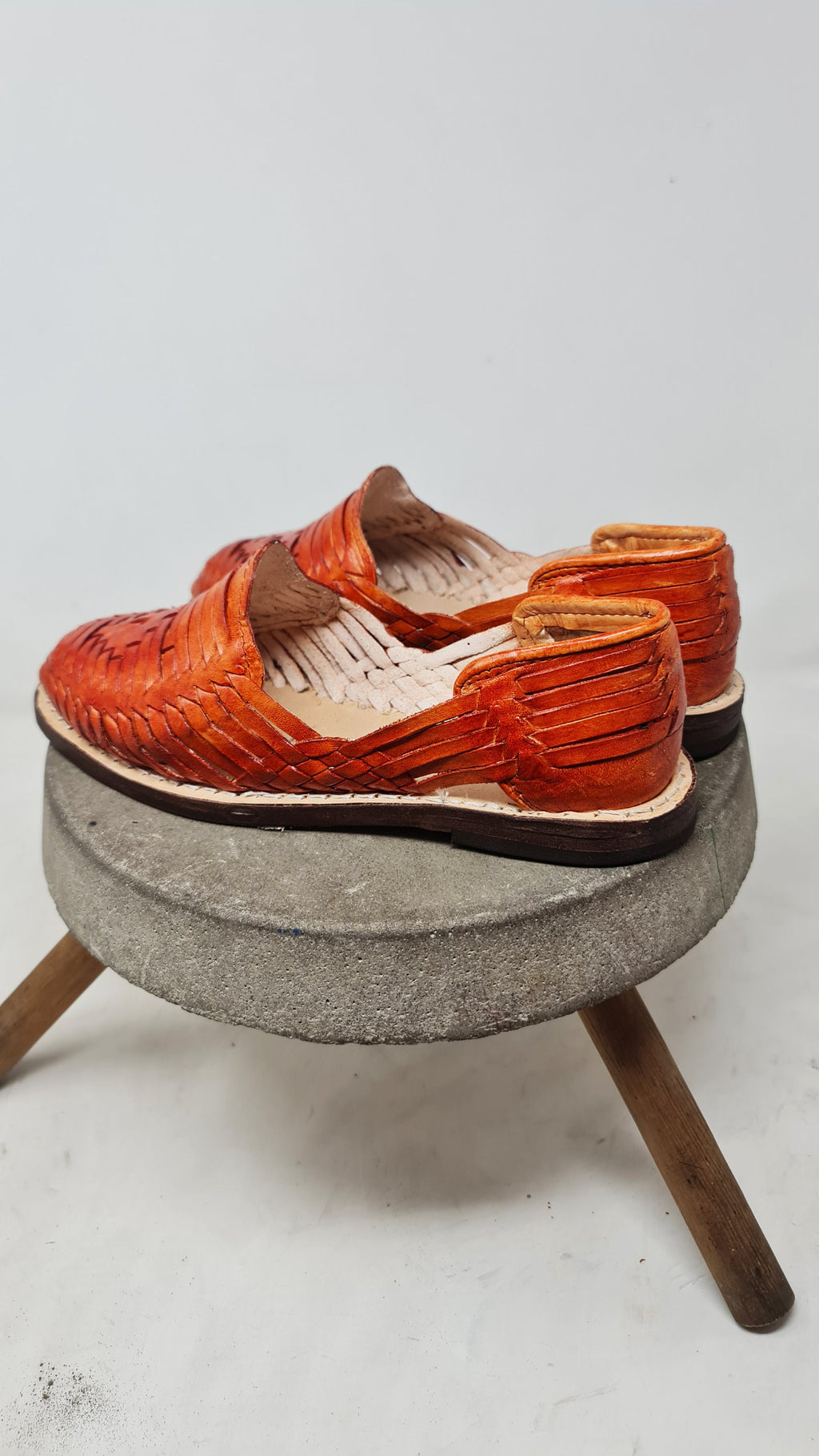 Mexican Huaraches for Women in Oak Color - Leather Sole, Hand-Painted, Exclusive and Authentic, Shipped Directly from Mexico