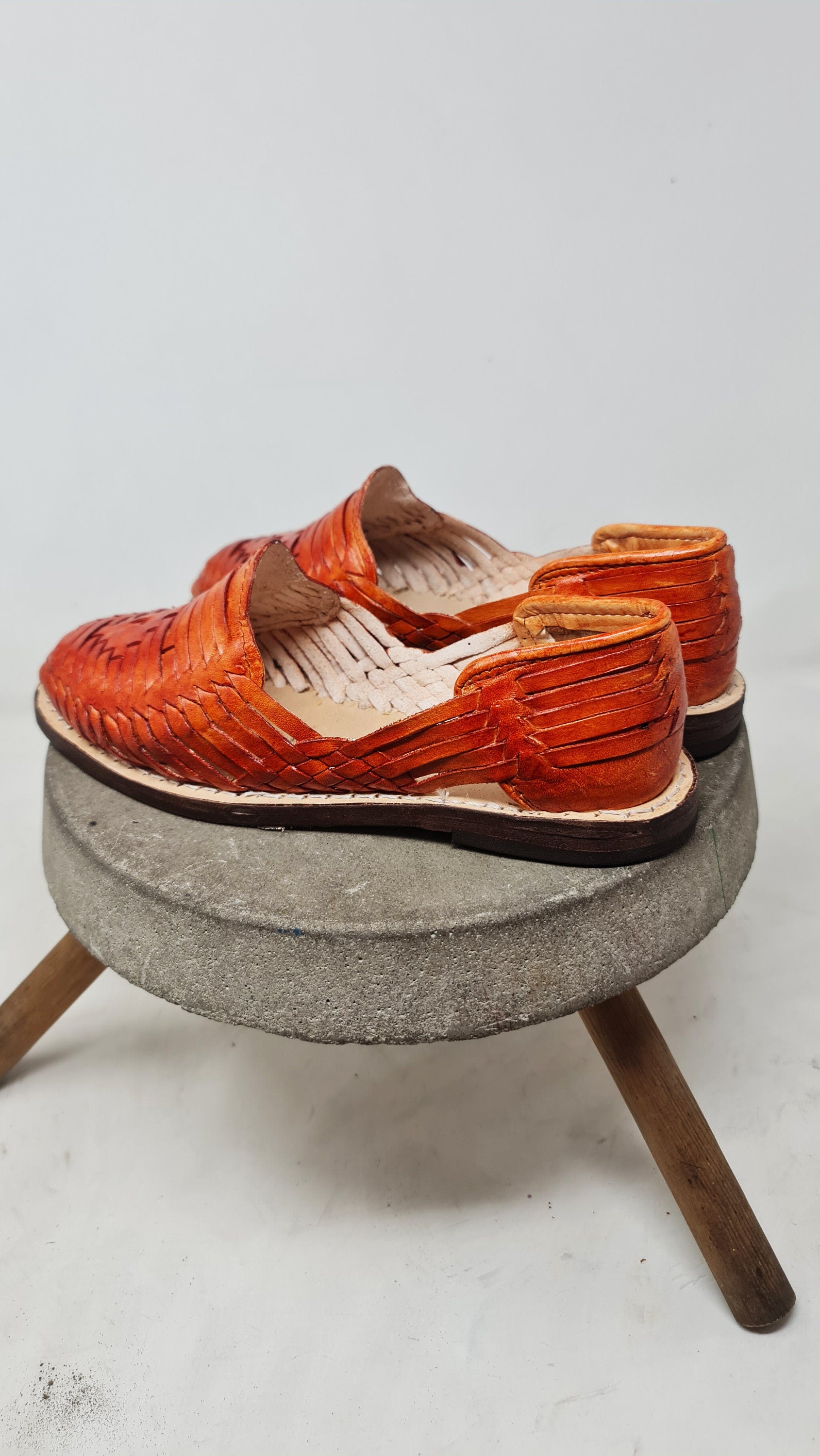Mexican Huaraches for Women in Oak Color - Leather Sole, Hand-Painted, Exclusive and Authentic, Shipped Directly from Mexico