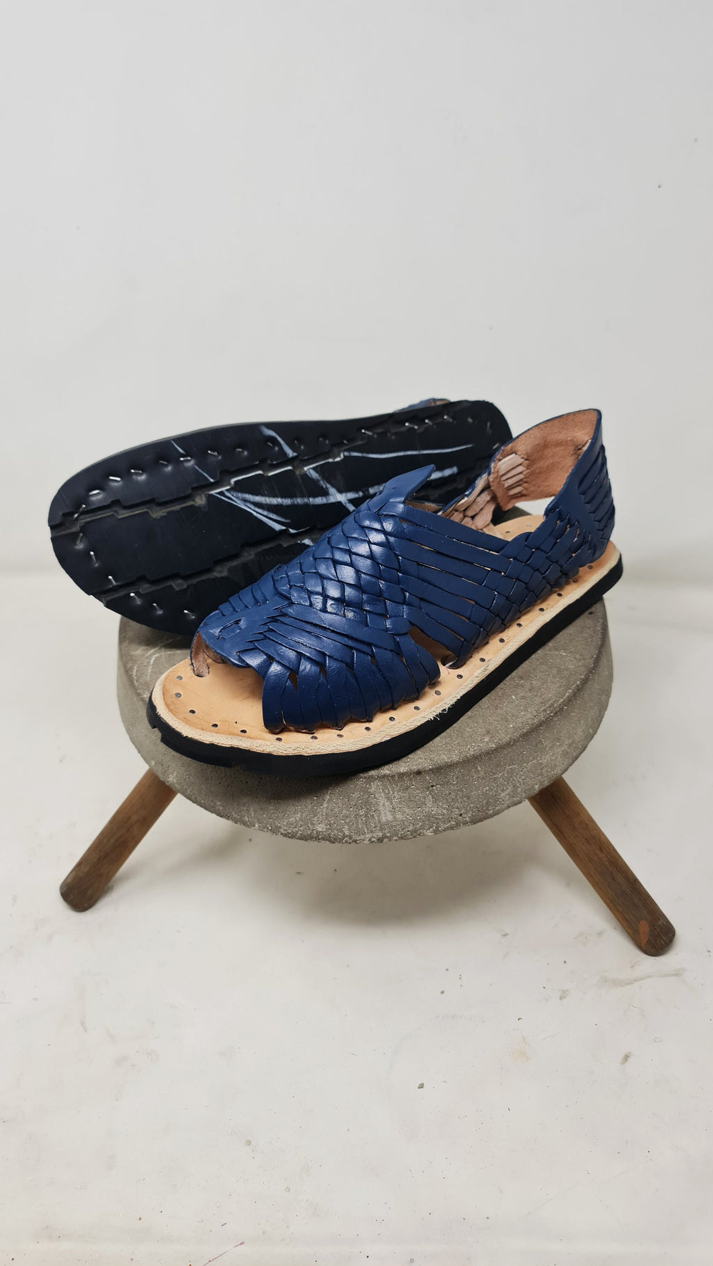 Men's Mexican Huaraches in Squadron Blue with Tire Sole | Shipped from Mexico