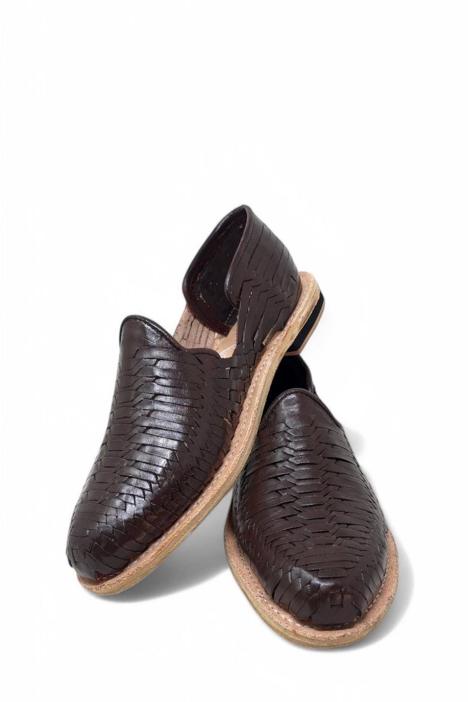 Handmade Rich Brown Leather Huaraches for Men | Comfortable Leather Sole | Mexican Artisan Footwear