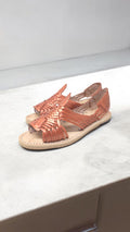 Metallic woven leather huarache sandals for women