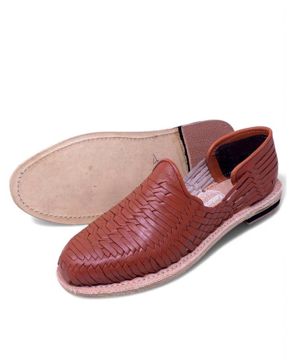 Men's Mexican Huaraches in Tan – Handmade Leather Sandals with Cowhide Sole